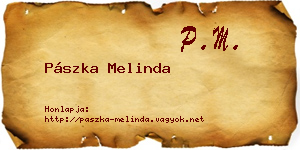 Pászka Melinda névjegykártya
