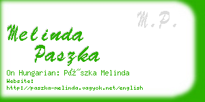 melinda paszka business card